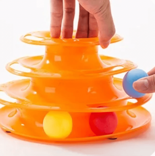 Kocia wieża - zabawka z piłeczkami